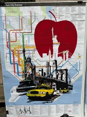 Original New York City Subway Map Artwork - Yellow Cab